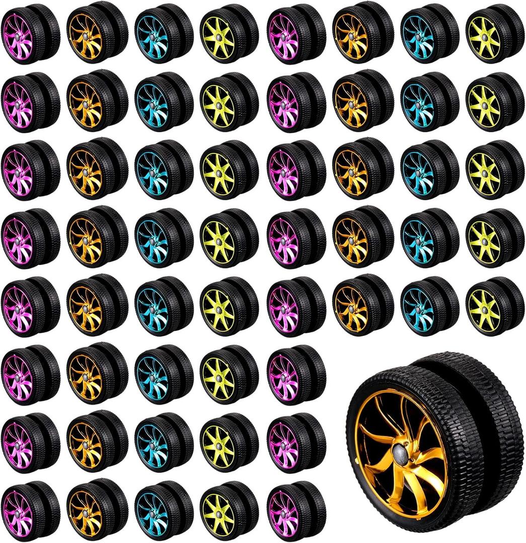 Lenwen 50 Pcs Rainbow Yoyos Beginners Metal Yo Yo with Colorful Designs Adults Birthday Party Favors, Holiday Stocking Fillers, Classroom Prizes (Tyre)