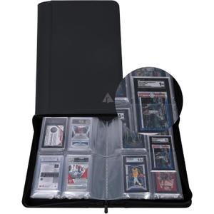 Rayvol SGC-Sized Slab Binder, 4 Pockets Top Loading Card Binder fit 40 SGC Slabs, Graded Card Holder Storage Album (Black)