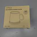 APEKX Warm Cup Coffee Mug Warmer Set - Smart Stable Constant Temperature 131F, 15W Wireless Charging, 12.8 oz Capacity - Supports USB-C Interface, Automatic Power On/Off Function (4 H). (Deep Navy)