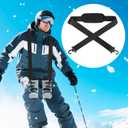 2pcs Ski Carrier Strap with Hook, Adjustable Anti-Slip Snowboard Shoulder Sling Hands-Free Carrier Strap Skate Leash Gear Accessory for Snowboard Pole Boot Men Women Gift