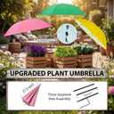 Novabright 3 Pack Diameter 40 Inch Extra Large Plant Umbrellas for Outdoor Plants, Adjustable Larger Garden Flower Umbrella Plant Shade for Garden Beds Potted Plants (40 Inch)