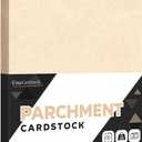 Natural Stationery Parchment Recycled Paper | 65Lb Cover Cardstock | 8.5” x 11” Inches | 50 Sheets Per Pack