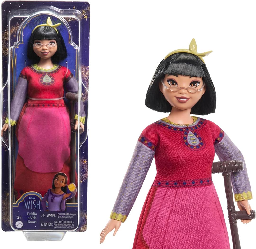 Mattel Disney Wish Toys, Dahlia of Rosas Posable Fashion Doll with Removable Clothes & Accessories, Inspired by the Movie, 12.75 Inches