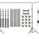 BEIYANG 10x30FT Photo Backdrop Stand, Angle Adjustable Triple Crossbar Extender Mount, Photography Background Support System, with Sand Bags,12 PCS Clamps for Wedding Party Celebration