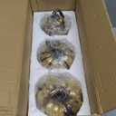 Hollyone Fall Pumpkin Decor 3 PCS Gold Resin Pumpkin Figurines Fake Pumpkins for Decorating Faux Pumpkins Fall Decorations Rustic Farmhouse Home Centerpiece for Thanksgiving Harvest Halloween Autumn