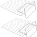 Cabilock 2pcs Refrigerator Compartment Rack Cooler Divider Partition Shelf Multifunctional Household Refrigerator Divider Separators for Refrigerator Freezer Organizing Separator Iron White