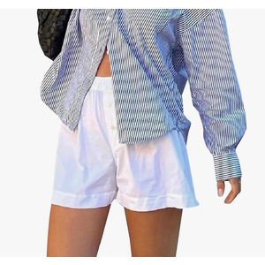 Summer Plaid Shorts for Women Pajama Lounge Gingham Boxer Bottom Going Out Elastic Waist Wide Leg