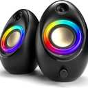 Bluedee Computer Speakers for Desktop PC, 20W Peak Power Bluetooth 5.4 USB/USB-C Powered PC Speakers with RGB Glow, Plug & Play Clear Stereo Sound with Enhanced Bass for Desktop, Laptop & Home Office