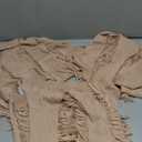 Women Sexy Two Piece Skirt Set - Tassel Hollow Out Off Shoulder High Split Cover Up Bikini Beach Dresses L