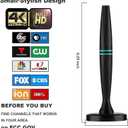 Lyrwihn TV Antenna Indoor, Antenna for Smart TV, Support 4K 1080p with Signal Booster for Local Channels, Long Range Reception - Cable Length 18ft (Dark Grey)