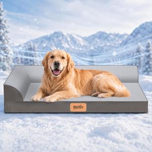 Cooling Orthopedic Dog Bed for Large Dogs, Memory Foam Pet Bed with Removable Washable Cover & Non-Slip Bottom, Comfortable Dog Couch Bed for Golden Retriever, Size: 40"*31.9 * 8.1"