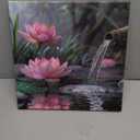 ZXHYWYM Zen Canvas Wall Art Lotus Flower Picture Prints Pink Water Lily Nature Spa Painting Spiritual Artwork for Meditation Room Decor Framed(Picture-2, (12.00" x 12.00"))