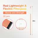 Driveway Markers 48 inch 20pcs, 5/16” Dia 4FT Snow Stakes with Reflective Tape, Highly Visible for Parking, Walkways, Snow Markers, 4FT Orange Fiberglass Poles Reflectors Markers with Steel Drill Bit