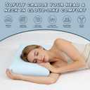 Blue Memory Foam Pillows Bed Pillows with Cooling Removable Cover, Neck Support for Back Stomach Side Sleepers, 1 Pack