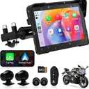 Artman Motorcycle Dash cam Front and Rear, 7'' IPS Touch Screen, Portable Motorcycle Carplay for Apple Carplay and Android Auto GPS Navigation System, TPMS Compatible, IP67 Waterproof & 64G SD Card