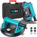 8 inch Suction Cups - 2 Pack 880lbs suction cups for glass, Powerful Industrial Tile Suction Cup Tool for Lifting Glass, Tile, Granite, Includes Carrying Case