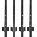 Toriexon Metal Fence Posts 3 FT Black, 16 Pack Heavy Duty U Posts