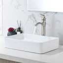 20 Inch Bathroom Sink Above Counter, 20x14 Inch Modern White Vessel Sink Rectangular Porcelain Ceramic Countertop Hand Wash Vessel Vanity Sink Art Basin