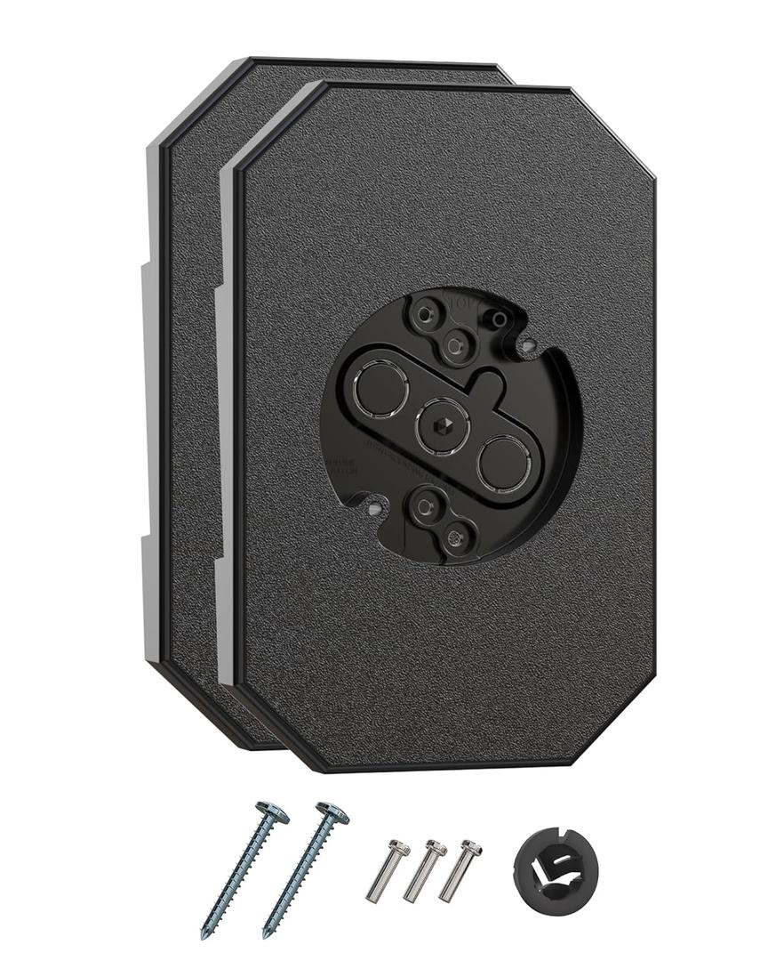 Siding Light Mounting Block, 8141DBL Black Outdoor Mounting Plate kit with Built-in Electrical Box, Vinyl Siding Block for 1/2 inch Double, 2 Pack