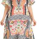 Miss Lavish London Short Caftan Beach Dress, Plus Size African Kaftan, Womens Resort Wear, Cruise, Caribbean Vacation Coverup