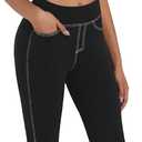 Sunzel Flare Leggings for Women High Waist Workout Leggings with Pockets Tummy Control Wide Leg Flared Yoga Pants (Medium, Black)