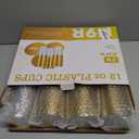 N9R 72PCS Gold Plastic Cups, 12OZ Clear Plastic Cups with Gold Rim, Disposable Cups Perfect for Parties, Wedding and Birthday