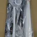 FRIDEKO HOME Floor Lamp with White Shade, Simple Design with Foot Pedal Switch, Small Tall Lamps for Living Room Bedroom Office, Corner Floor Stand Light with Black Pole Lamp (No Bulb/No Remote)