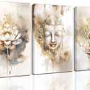SMFARTJX 3Pcs Zen Canvas Wall Art 16x24in | Tree of Life Lotus Flower Buddha Pictures Wall Decor Poster Print Artwork For Living Room Yoga Room Hotel Bedroom
