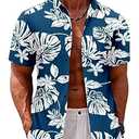 COOFANDY Men's Hawaiian Floral Shirts Short Sleeve Tropical Aloha Shirt Casual Button Down Summer Beach Shirt Medium