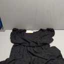 BTFBM Women V Neck Summer Dress 2025 Cap Sleeve Swiss Dot Boho Flowy Ruffle Slit Beach Party Long Maxi Cocktail Dresses (Large, Black)