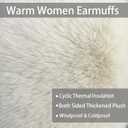 2 x LCXSHYE Winter Ear Warmers for Women Foldable Soft Fluffy Ear muffs Girls Cute Ear Covers for Cold Weather (Beige)