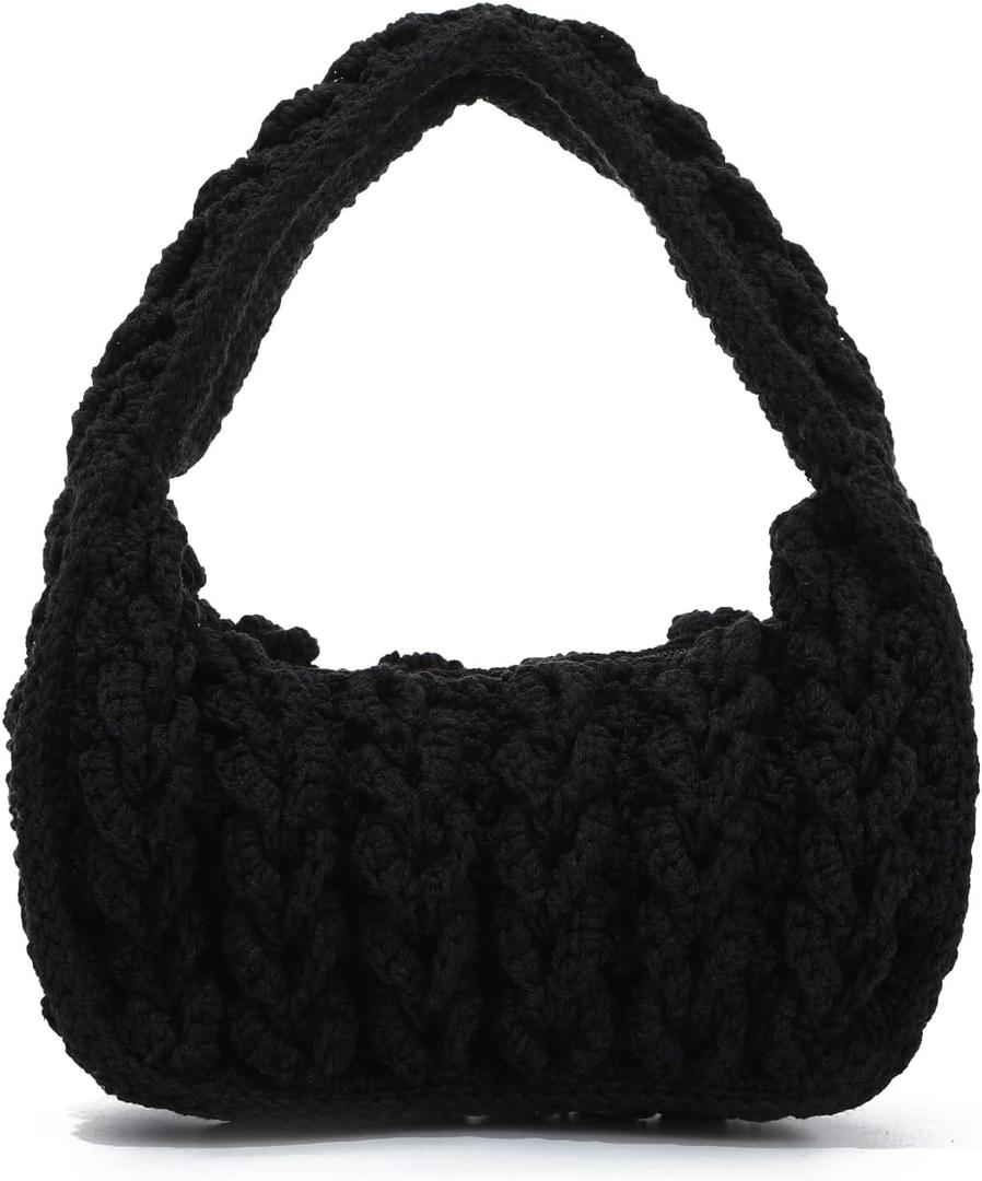 Freie Liebe Crochet Hobo Handbag for Women Woven Summer Beach Bag for Vacation