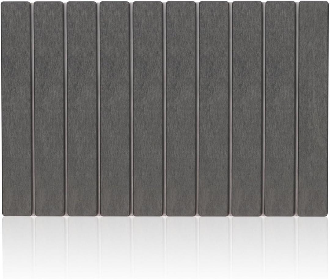 Stone Bath Mat, Foldable Diatomaceous Earth Anti-Slip Bath Mat Quick Drying Bathroom Floor Mat - Grey
