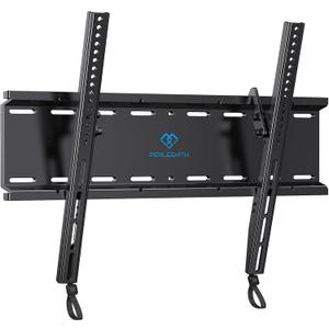 PERLESMITH Tilting TV Wall Mount Bracket Low Profile for Most 23-60 inch LED LCD OLED, Plasma Flat Screen TVs with VESA 400x400mm Weight up to 115lbs, Fits 16" Wood Stud (Black)