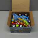 Prextex 2 Pack Cartoon Remote Control Cars for Toddlers - Police Car and Race Car with Steering Wheel Controllers and Lights - Different Frequencies So Both Can Race Together - Toddler Gift 18+ Months