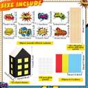 Soulchen 12 Sets Hero Themed Party Centerpieces Decorations Hero Action Sign Table Toppers with City Box Circus Sound Effect Cutouts and Sticks for Shower Party Birthday Decor