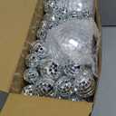 Funtery 100 Pcs Mirror Disco Balls Bulk Assorted Silver Hanging Disco Ball Decor for Home Wedding Birthday Dance Music 70 S Theme Party Christmas Tree Ornaments(1.2'',1.6'',2'',2.4'',4'')
