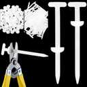 100 Pcs Zip Tie Clip Automotive Zipper Clips Nylon Universal Cable Tie Buckle with Scissors, Heavy Duty Self-locking Zip Plastic Cable Ties with Pin Button Design for Car Daily Auto Fixing