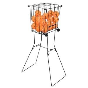 Portable Pickleball Tennis Ball Collector with Wheel, 90 Tennis Balls Capacity, Pickleball Retriever Basket Carrier Gatherer Picker Hopper Container