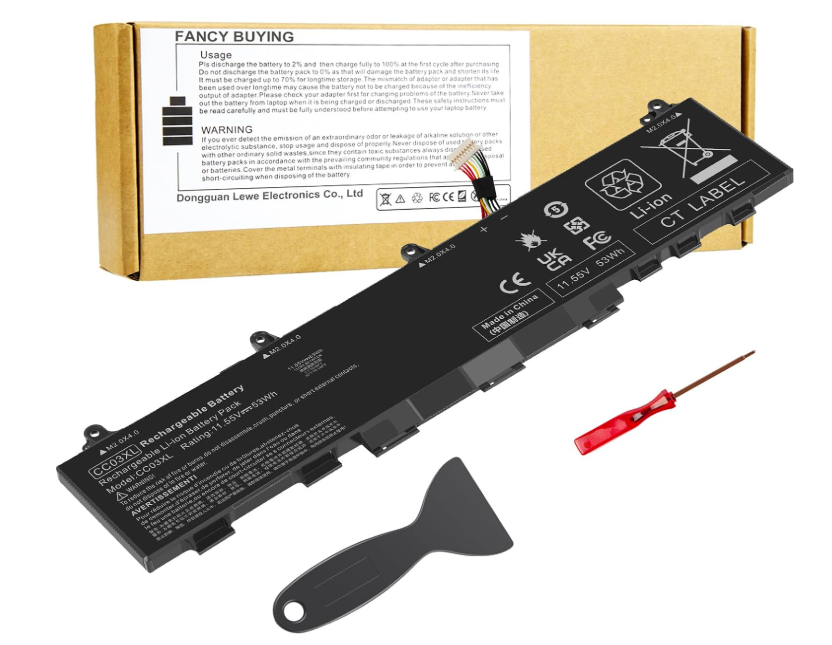 CC03XL HSTNN-DB9Q Laptop Battery Replacement for HP Probook 635 ZBook Firefly 14 G7 G8 Aero Series EliteBook 830 835 840 845 G7 G8, L77608-2C1 L77608-421 L78555-005 CC03053XL-PL 11.55V-53Wh