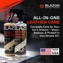 BLAZON Leather & Interior Cleaner + Leather Conditioner COMBO- All-in-one Kit- full car interior cleaner and revitalizing leather conditioner- Auto, Home, Office, Apparel & more