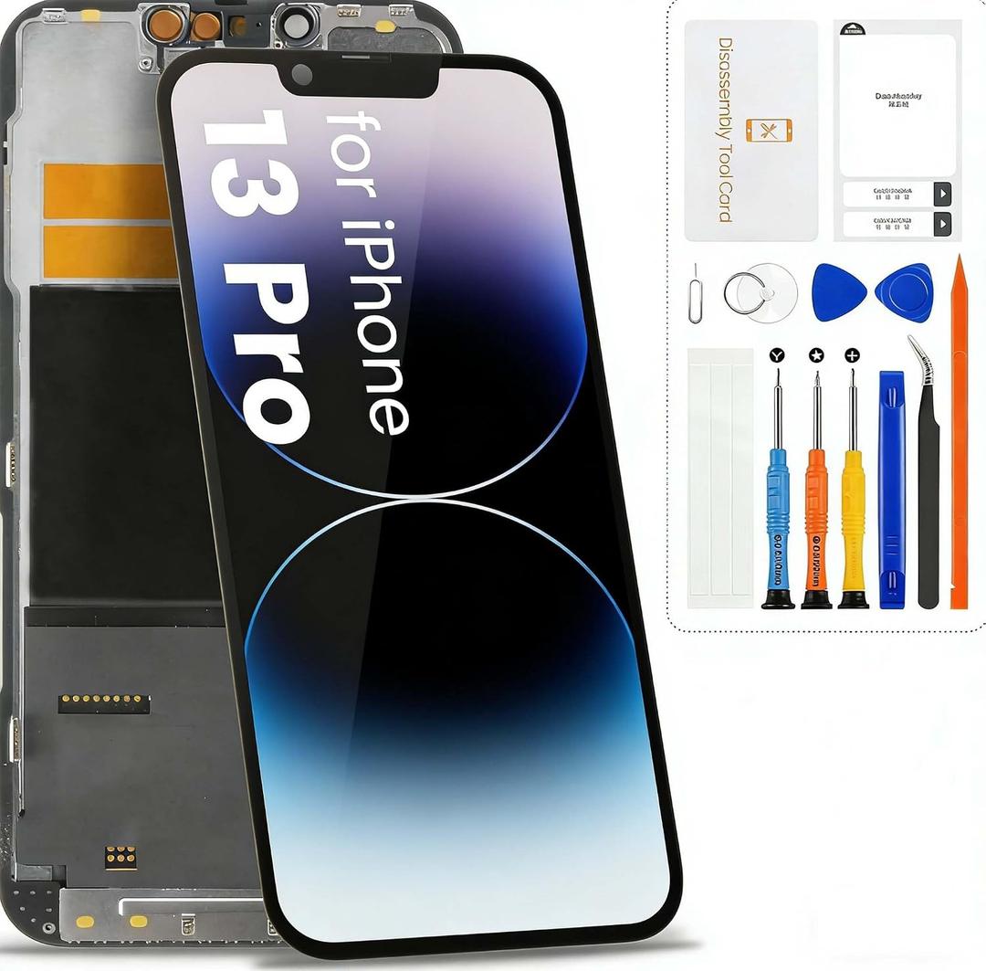 for iPhone 13 Pro Screen Replacement, LCD for iPhone 13Pro Display Digitizer Touch Assembly with Repair Kits,Model A2483,A2636,A2638,A2639,A2640,Incell