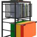 EasyPAG Rolling File Cart on Lockable Wheels Printer Stand with 1 Storage Drawer and Hanging File Folder Organizer Beside/Under Desk for Office, Home, Black