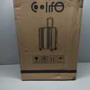 Coolife Luggage PC+ABS Expandable Hardshell Suitcase with TSA Lock, Spinner Checked Lightweight (ice blue, L(28IN)