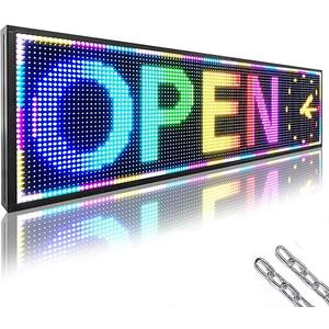P10 Outdoor RGB Full Color WiFi Programmable Bright LED Scrolling Message Display Board 65”x14” Led Sign, Led Digital Sign Board, Perfect Solution for Store Advertising