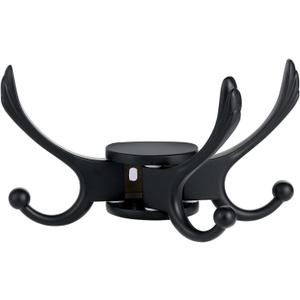 Heavy Duty Swivel Coat Hook Space Saving Towel Rope Hook Wall Mount Triple Swing Arms for RV Bathroom Kitchen Garage,Matt Black