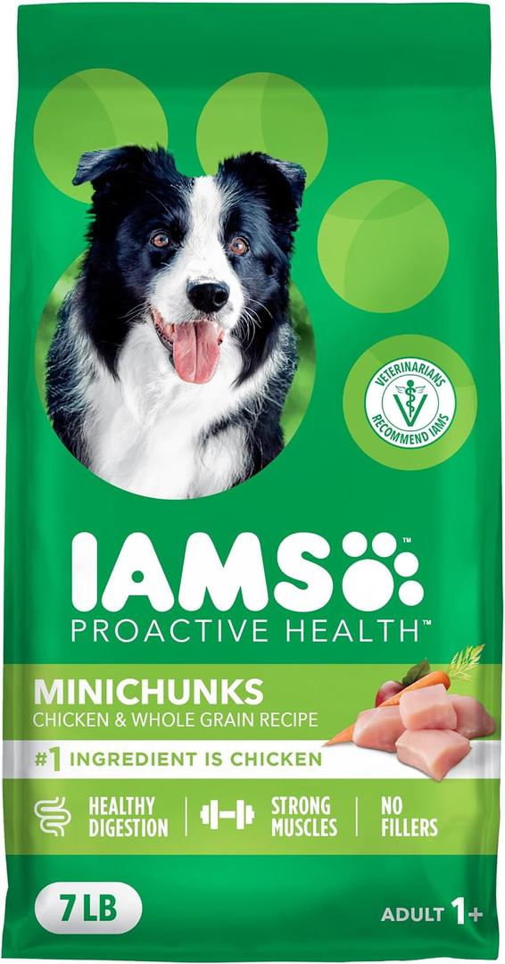 IAMS Proactive Health Minichunks Premium Dry Dog Food, Adult Dog Food Dry Recipe, 7 lb. Bag  EXP: 10/15/2025