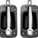 Gledewen Exterior Door Handles, Compatible with 2008-2014 International ProStar, Front Left Driver & Right Passenger Side | Replace# 2594003C1, 2594006C1 | Black Bezel Chrome Lever with Key Hole