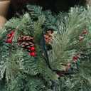 [2 Pack & Timer] 33 Inch Christmas Tree Urn Fillers with 50 Warm & Colorful Change Lights Pinecones Red Berries Tripod Stake Battery Operated 8 Mode for Porch Outdoor Xmas Trees Christmas Decorations