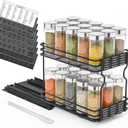 SpaceAid Pull Out Spice Rack Organizer for Cabinet, Heavy Duty Slide Out Seasoning Kitchen Organizer, Cabinet Organizer, with Labels and Chalk Marker, 6.5" W x10.75 D x8.5 H, 1 Drawer 2-Tier